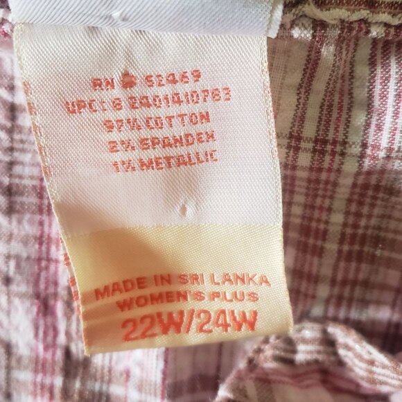 Vintage Y2K Faded Glory Womens Button Down Shirt Size 22/24 Western Boho Preppy - Picture 6 of 9